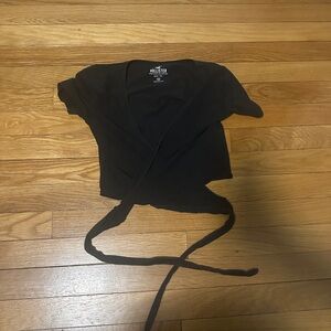 Hollister Black Wrap Crop Top